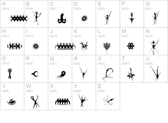 LovingTheAlien uppercase A-Z preview