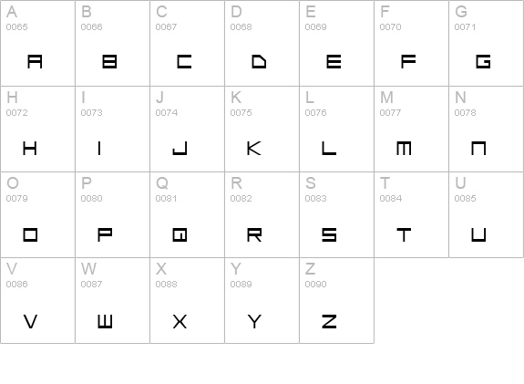 Low Gun Screen uppercase A-Z preview