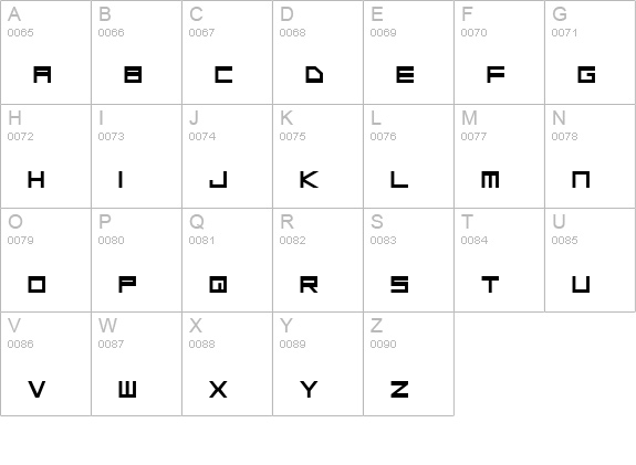 Low Gun Screen Bold uppercase A-Z preview