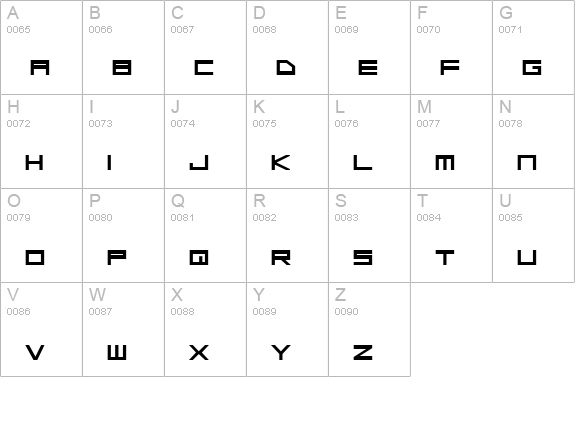 Low Gun Screen Bold Expanded uppercase A-Z preview