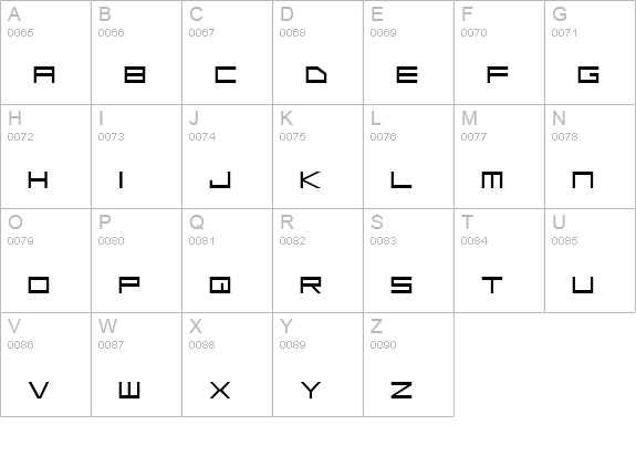 Low Gun Screen Expanded uppercase A-Z preview
