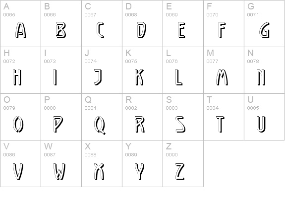 Loxembourg 1910 Shadow uppercase A-Z preview