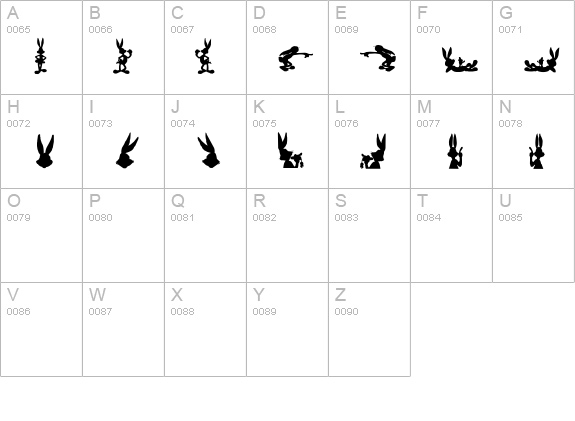 lpbunnies1 uppercase A-Z preview