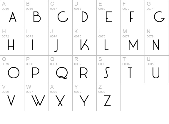 LT Oksana uppercase A-Z preview