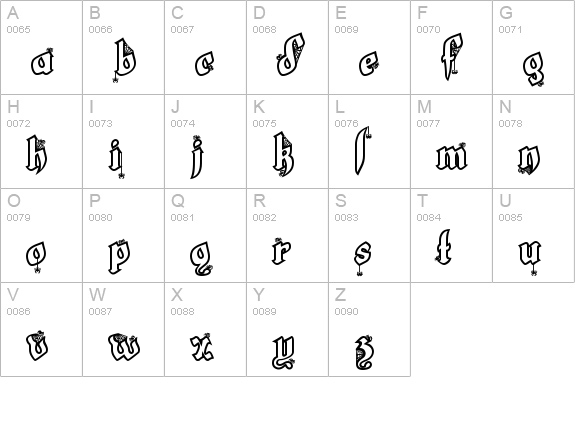 LT White Fang uppercase A-Z preview