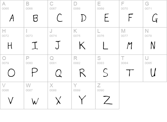 LuanasHand Regular uppercase A-Z preview