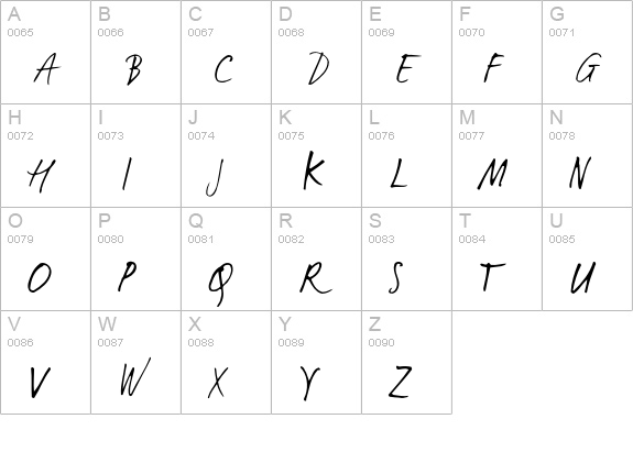 LucasHandFeetLight uppercase A-Z preview