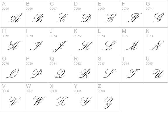 Lucia uppercase A-Z preview