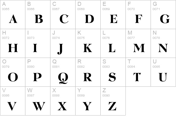 Lucian Bold uppercase A-Z preview