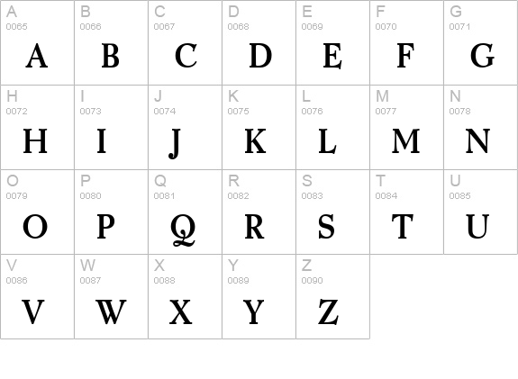 Luciano Condensed Bold uppercase A-Z preview