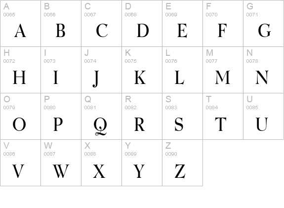 Luciano Condensed Normal uppercase A-Z preview