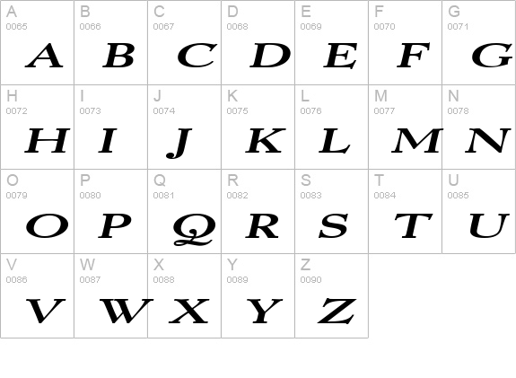 Luciano Extended BoldItalic uppercase A-Z preview