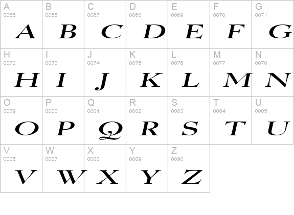 Luciano Extended Italic uppercase A-Z preview
