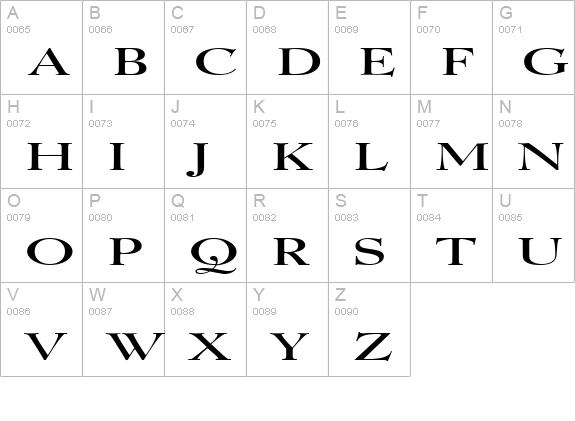 Luciano Extended Normal uppercase A-Z preview