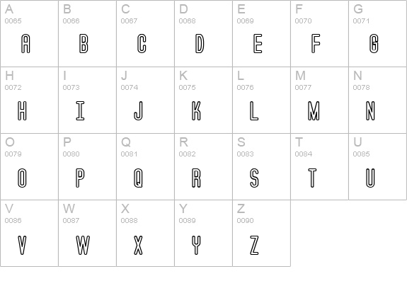 Lucid Type A Outline BRK uppercase A-Z preview