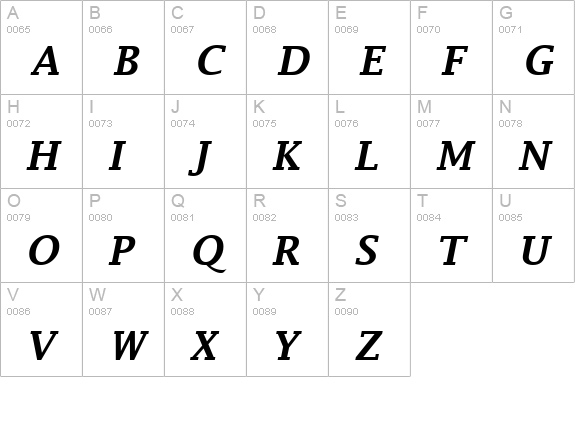 Lucida Fax Demibold Italic uppercase A-Z preview