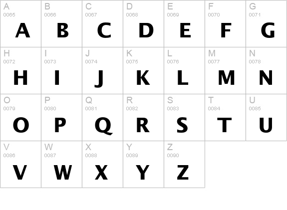 Lucida Sans Bold uppercase A-Z preview