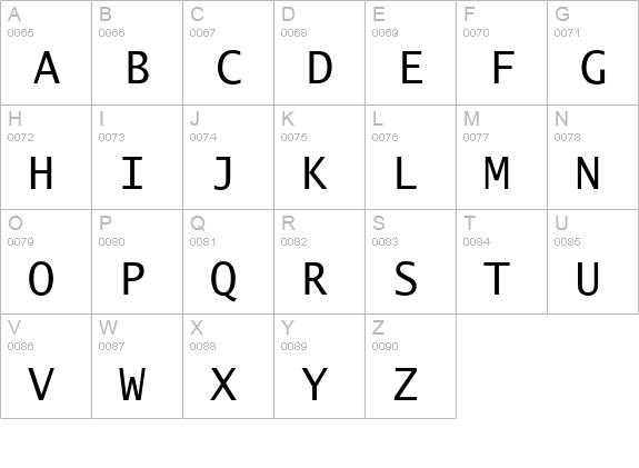 Lucida Sans Typewriter uppercase A-Z preview
