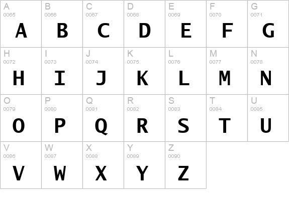 Lucida Sans Typewriter Bold uppercase A-Z preview
