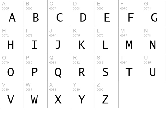 Lucida Sans Typewriter Regular uppercase A-Z preview
