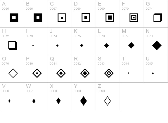 Lucida Stars uppercase A-Z preview