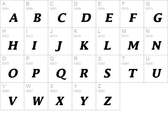 Lucida Std Bold Italic uppercase A-Z preview