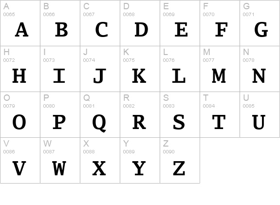 Lucida Typewriter Std Bold uppercase A-Z preview