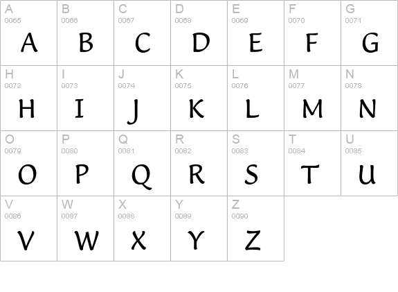 LucidaCasualEF-Roman uppercase A-Z preview