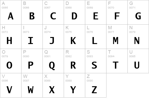 LucidaMonoEF-Bold uppercase A-Z preview