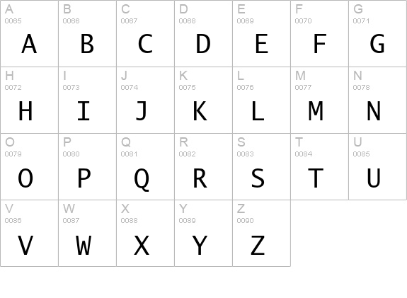 LucidaMonoEF-Roman uppercase A-Z preview