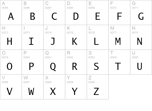 LucidaSansTypeEF-Reg uppercase A-Z preview