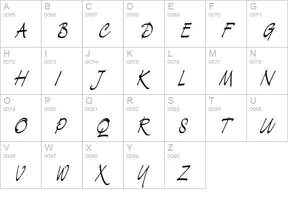 Lucifer uppercase A-Z preview