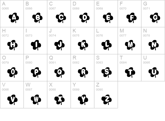 Lucky Font uppercase A-Z preview