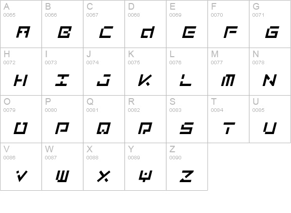 LuggageBrokenRegularObl uppercase A-Z preview