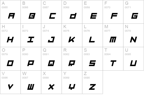 LuggageHeavyObl uppercase A-Z preview