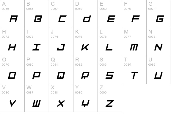 LuggageRegularObl uppercase A-Z preview