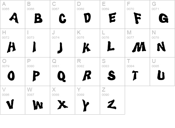 LuggerBug uppercase A-Z preview
