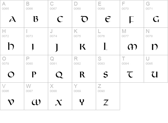 Lukrezia uppercase A-Z preview