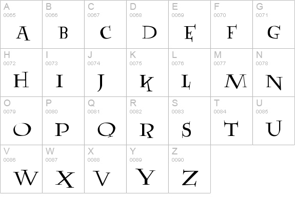 LumosLatino uppercase A-Z preview