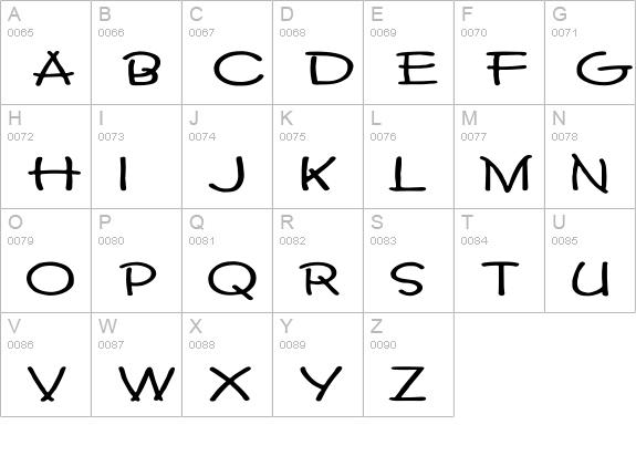 Lumparsky Ex uppercase A-Z preview