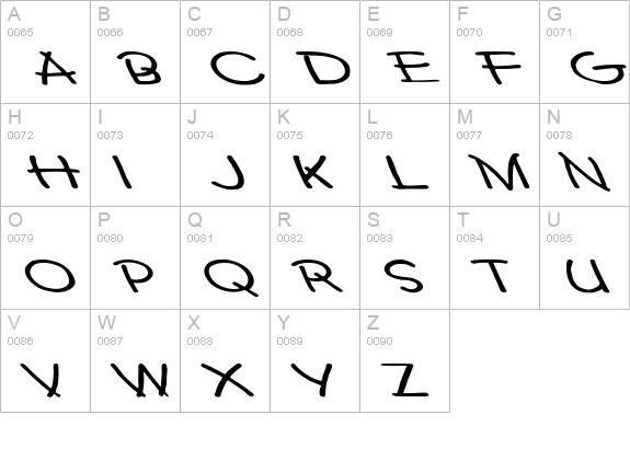 Lumparsky Ex Lefty uppercase A-Z preview