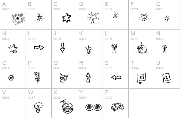LunarTwits uppercase A-Z preview