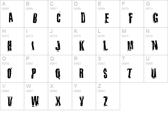 Lunatic uppercase A-Z preview