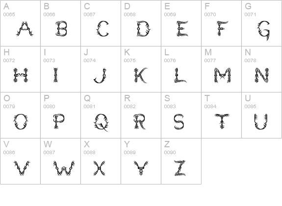 Lupus Blight uppercase A-Z preview