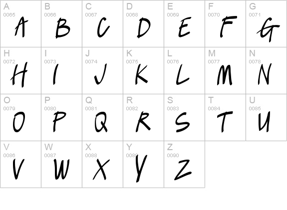 Lush uppercase A-Z preview