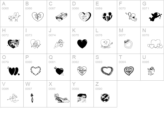 Luvya Babe uppercase A-Z preview