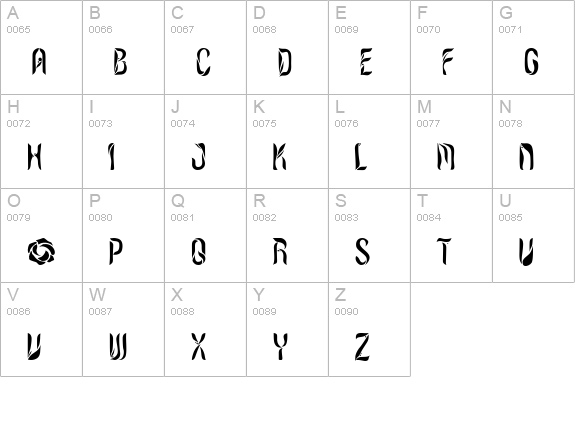 LVDC Romantic9 uppercase A-Z preview