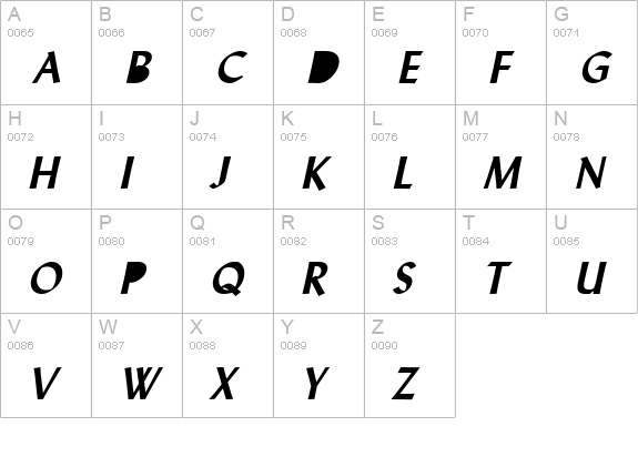 Lynda Bold Italic uppercase A-Z preview