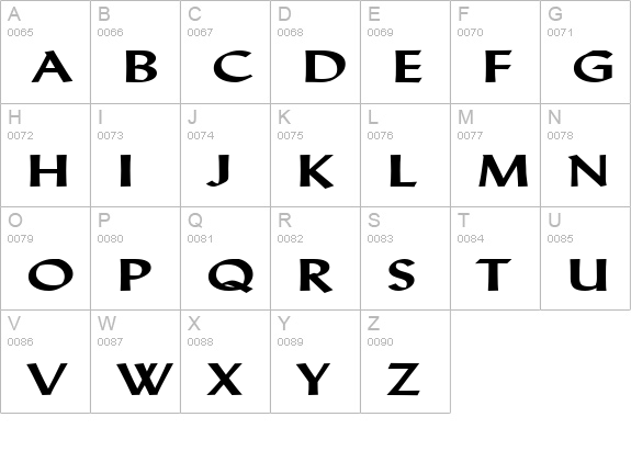 Lynda Extended Bold uppercase A-Z preview