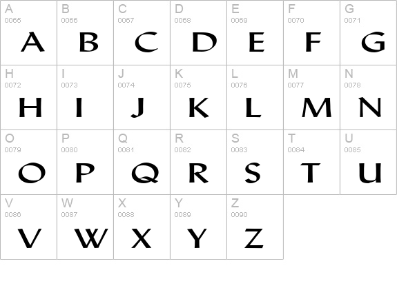 Lynda Extended Normal uppercase A-Z preview